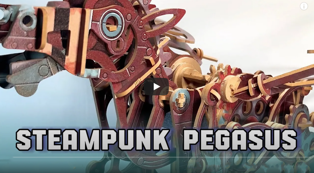Introducing the Steampunk Pegasus Mechanical Wooden Automata – Unveiled by Martin from Martins Assembly Haven