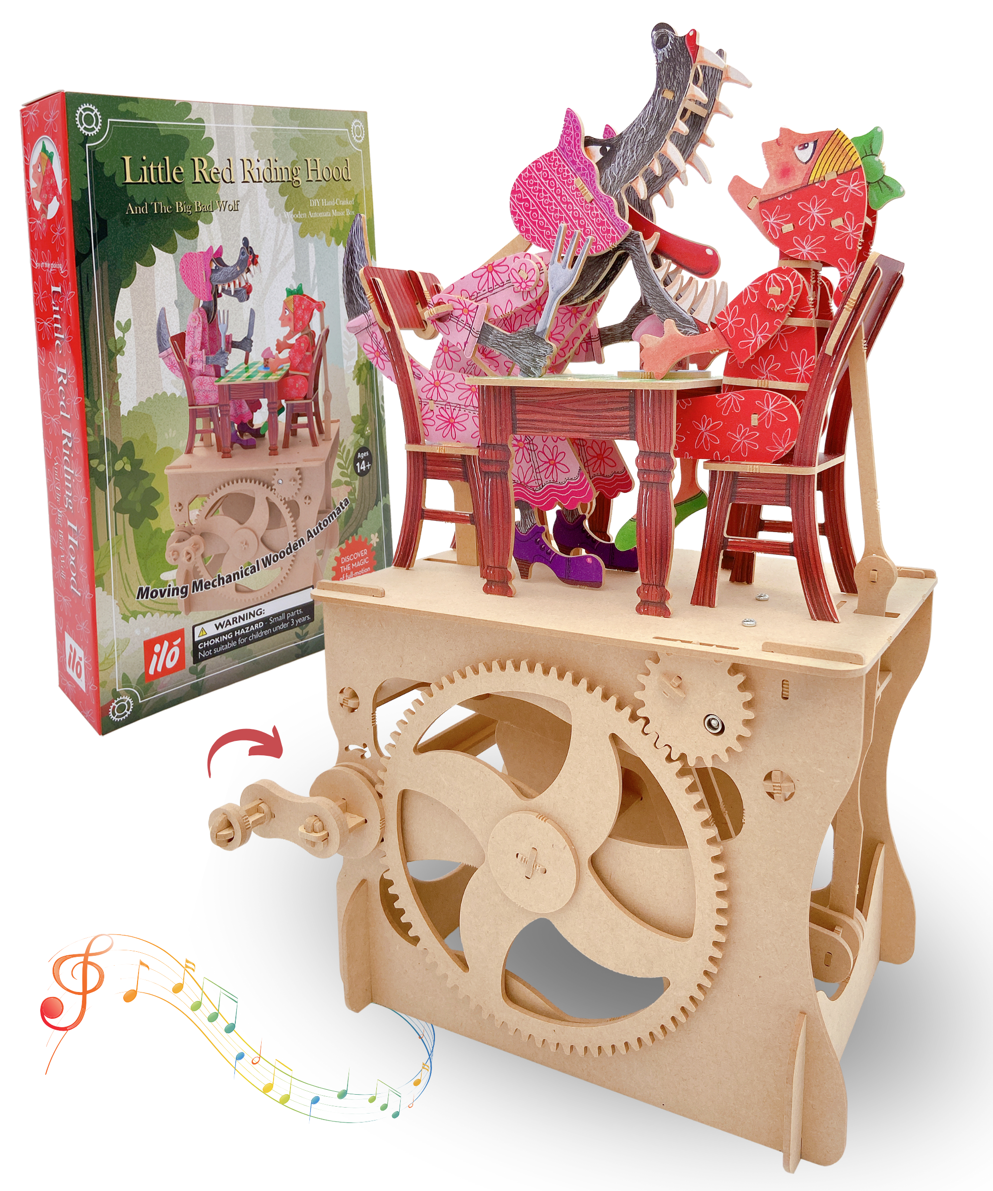 iló Mechanical Wooden Automata Little Red Riding Hood