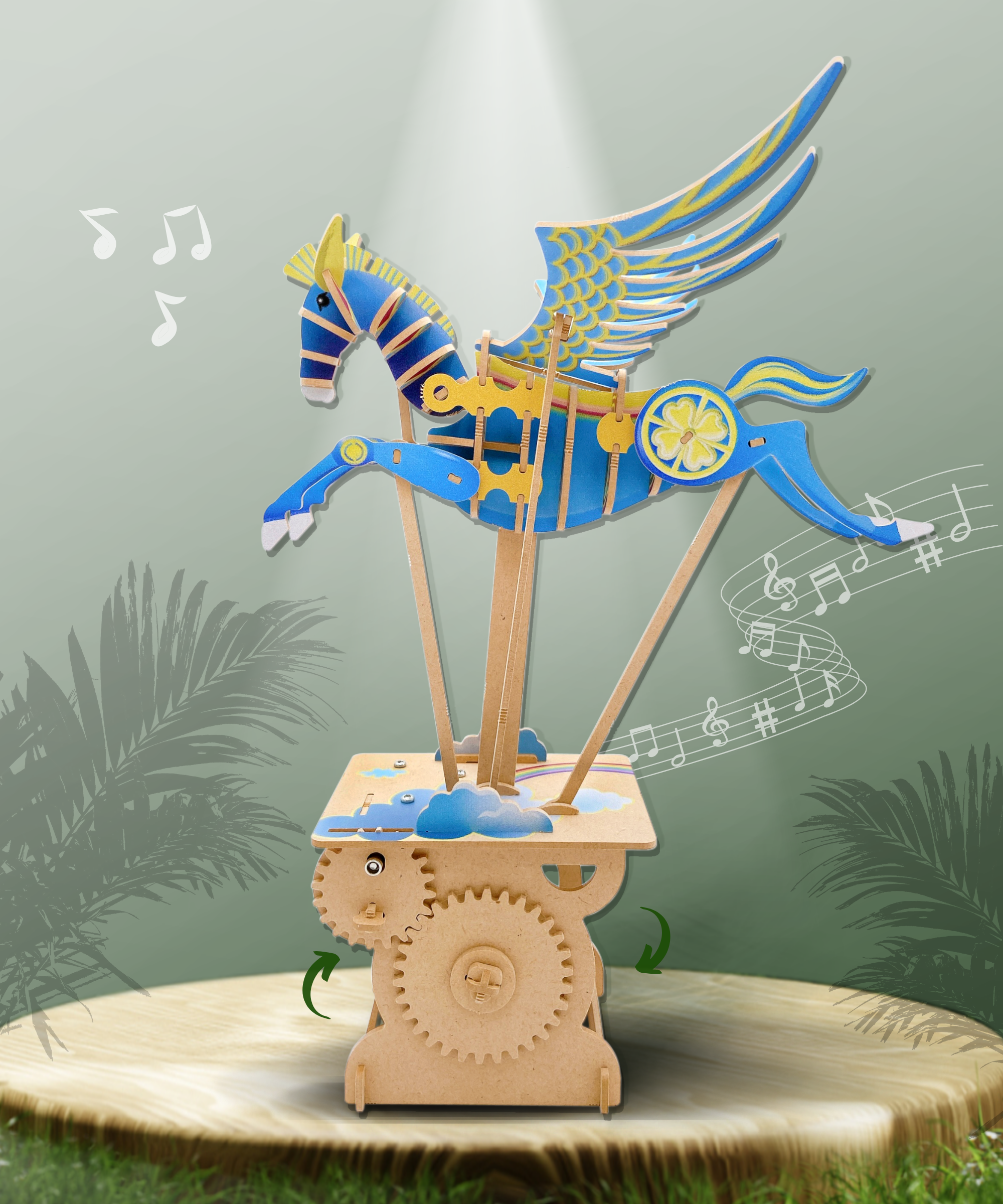 iló Mechanical Wooden Automata Impressionist Pegasus