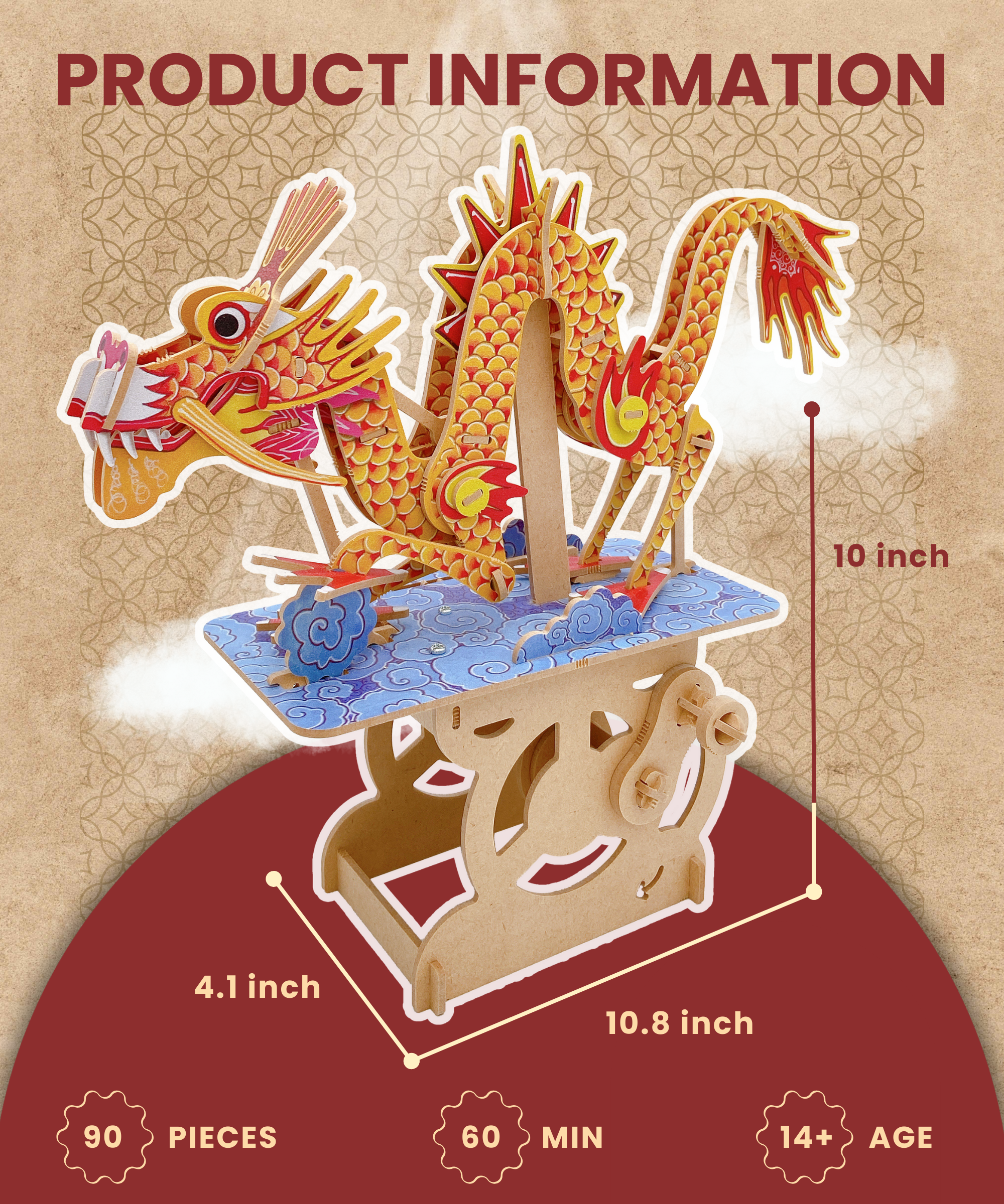 iló Mechanical Wooden Automata The Dragon On the Cloud