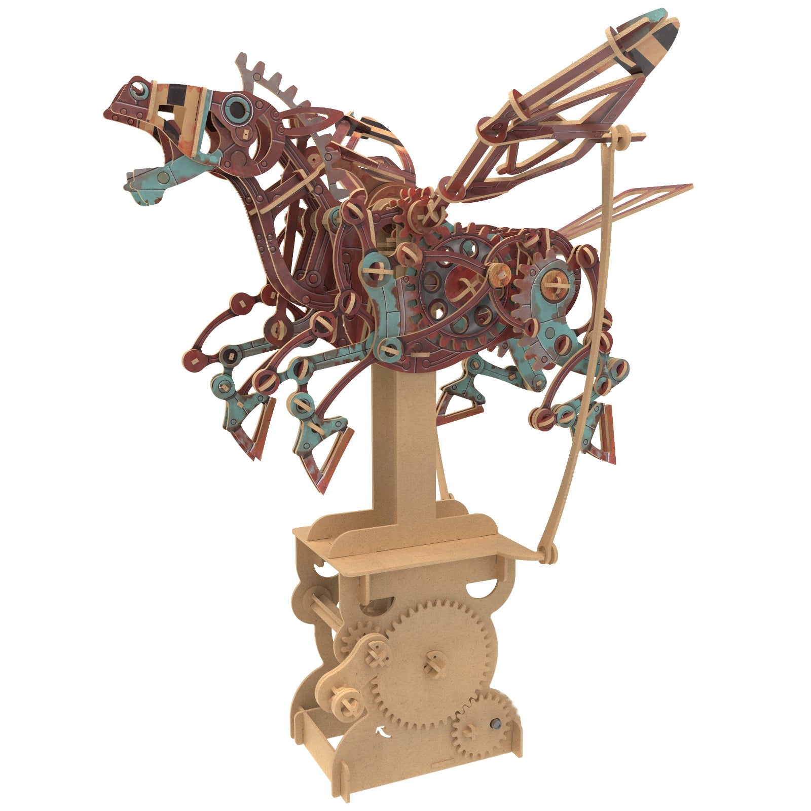iló Mechanical Wooden Automata Pegasus of the Machine Age