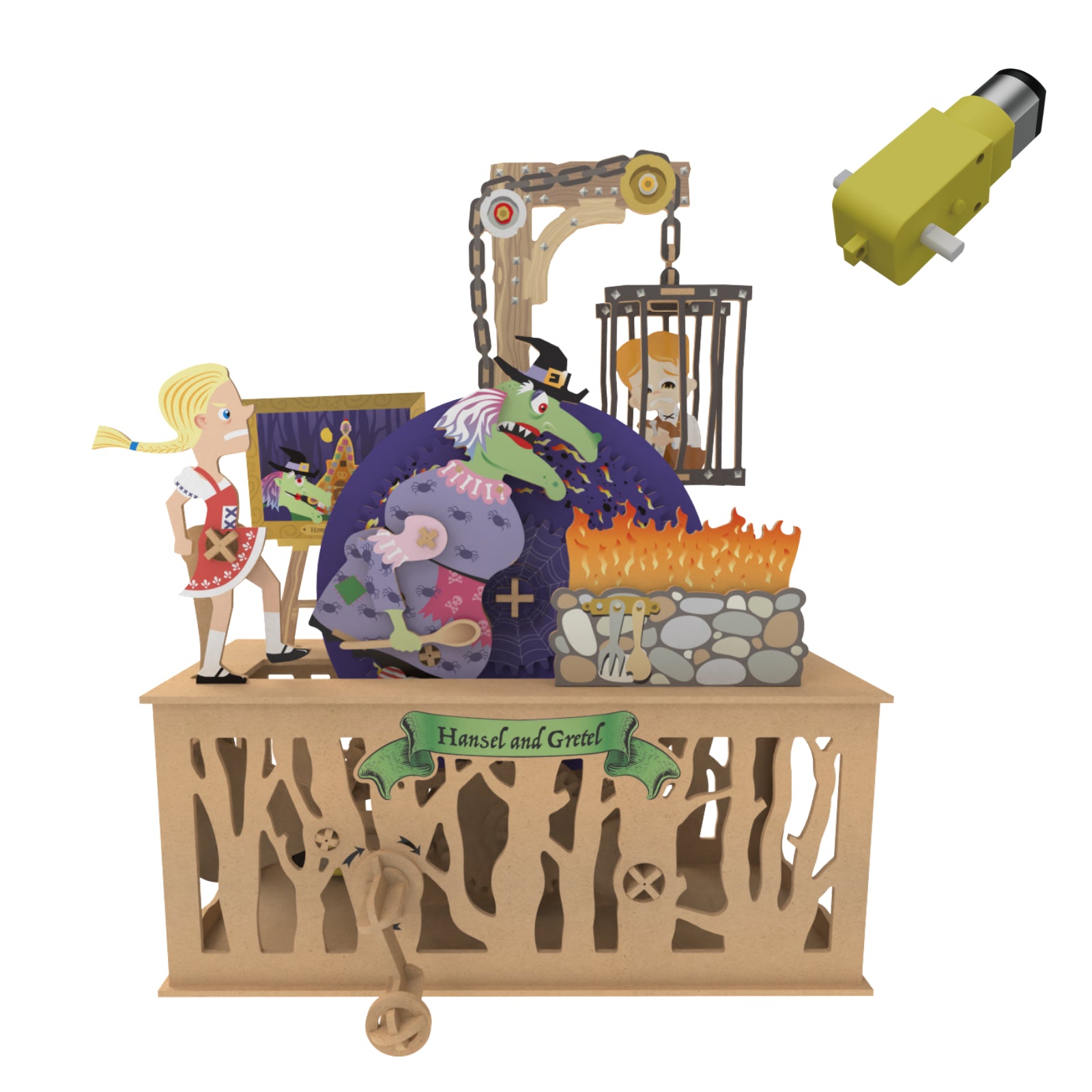 iló Mechanical Wooden Automata Hansel & Gretel